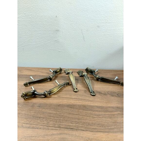 5 National Lock Thumb Handle Brass Handles Door Pulls Vintage Hardware - Picture 2 of 5